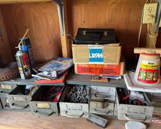 Metal drawer with goodies 