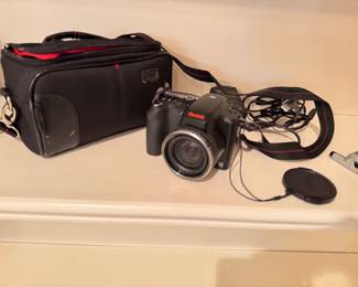 Kodak camera, accessories with case
