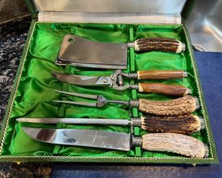 Beautiful Antler handled Carving Set