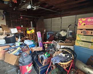 Packed garage.