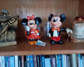 Vintage 1960's Mickey & Minnie banks with tags