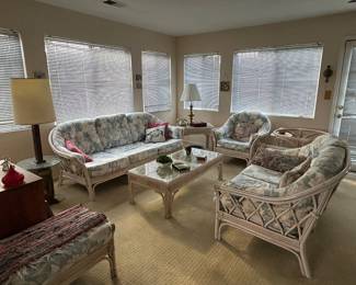 The sun room before and after Heritage staging.
