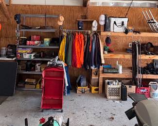 Garage Items; Mens Clothes and Shoes