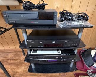 Magnavox VHS HQ Player; Audiovox DVD Player; RCA 6 Head Hi-Fi VCR
