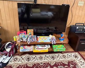 Toshiba 50" TV; Toys and Games; Lenoxx BoomBox; Dura Flame Portable Heater 