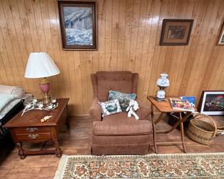 Swivel Rocker; End Table; Wooden TV Tray; Table Lamps