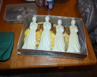 Vintage figural angel wax candles 