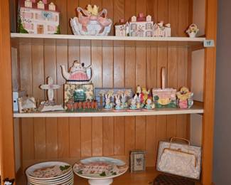 Easter decor, Ceramic, beaded handbag