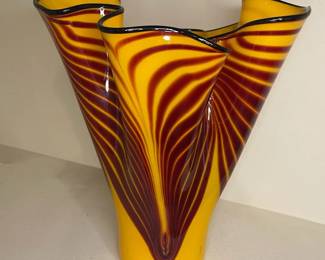 Handblown Dan Bergens Artist Signed Vase