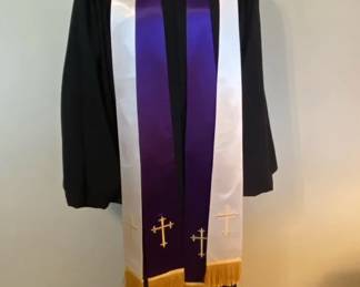 Black Murphy Gown With Two Reversible Stoles