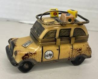 African Safari French Limoges Porcelain Hinged Trinket Box