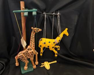 Two Giraffe Marionettes