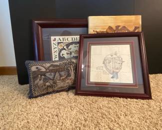 A Collection Of Noahs Ark Includes Embossed Picture Coffeee Table Book Pillow  Framed Paper Cut