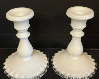 Fenton Silvercrest Candlestick Pair