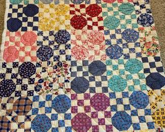 68x92 Colorful Vintage Patchwork Quilt