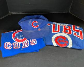 2 Chicago Cubs Tshirts with Hat and Pin