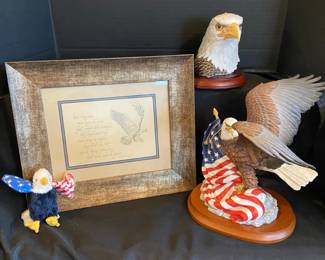 Lenox 1991 Defender Of Freedom Porcelain Figure With 1985 Maruri Porcelain Eagle Head And More
