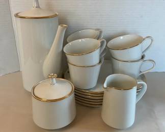 Hand Painted Kutani China Tea Set Set Of Six With Teapot  Creamer Sugar