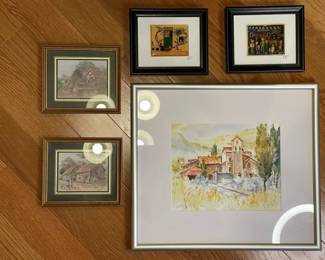 5 Framed Decorative Paintings