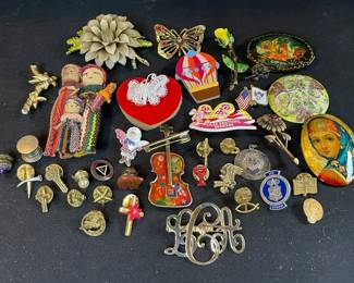 Collection of Vintage Souvenir Costume and Christian Pins