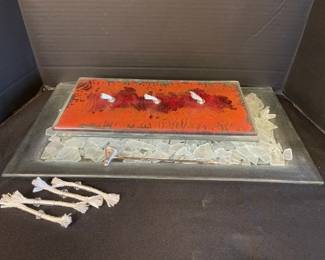 Three Compartment Oil Lamp With Decorative Glass