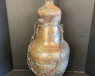 Vintage Turkish Hammered Copper Vessel Decor