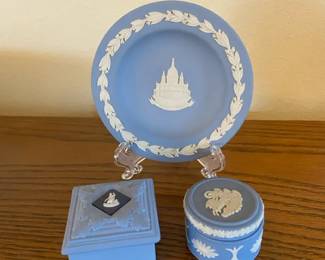 Wedgwood Blue Jasperware Pin Dish  Trinket Boxes