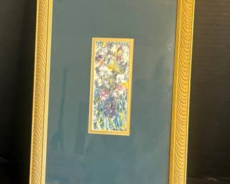Abstract or Impressionistic Botanical Depiction Signed And Framed Mixed Media Art Piece