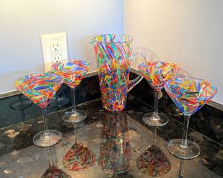 Vintage Pier 1 Confetti Martini Set