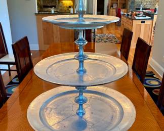 Three-Tiered Silverplate Dessert Tray