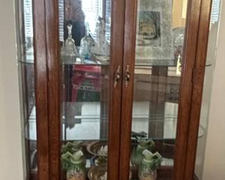 Vintage Curio Cabinet with Glass Doors
