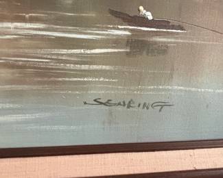 Winter Village Oil Painting by L. Searling second image