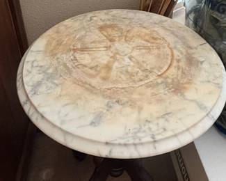 Antique Victorian Walnut Marble Top Parlor Table second image