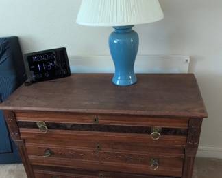 Antique Eastlake Walnut ThreeDrawer Chest