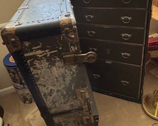 Antique Wardrobe Steamer Trunk Dresser