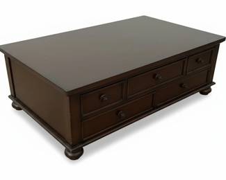 Dark Wood Coffee Table with Drawers