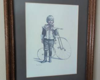 Child with Bicycle Prints by Joanne Thompson