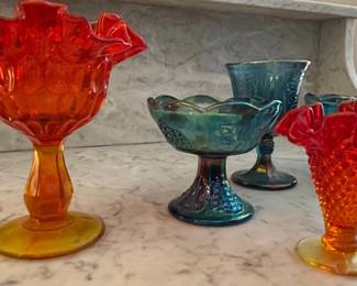 Fenton Art Glass Hobnail Compotes and Vases second image