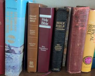 Collection of Assorted Bibles and Religious Reference Books