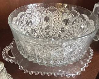 Assorted Vintage Pressed Glassware and Floral China Set second image