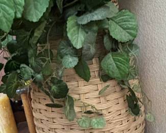 Artificial Pothos Plant in Woven Basket