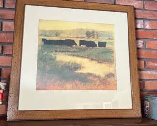 Michael Workman Pastoral Scene with Cattle Framed Print