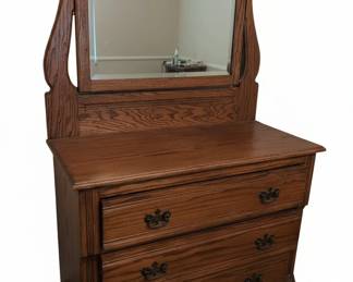 Antique Tiger Oak Dresser with Mirror
