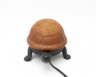 Tiffany Style Amber Turtle Lamp second image