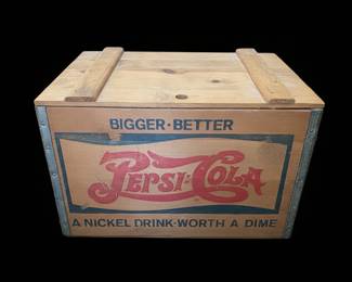 Vintage PepsiCola Bottle Wooden Crate