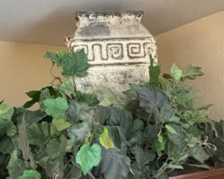 Decorative Ceramic Urn and Brown Drip Glaze Bean Pot