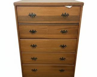 Vintage Maple Wood Dresser with Ornate Pulls