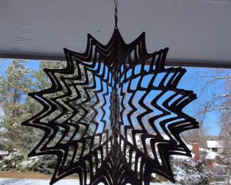 Metal Kinetic Wind Spinner  Starburst or Snowflake Design
