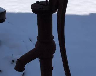 Antique Cast Iron Hand Water Pump  Red Jacket