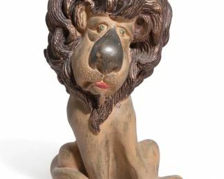 Whimsical Ceramic Lion Figurine